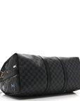 Damier Graphite World Map Keepall Bandouliere 50