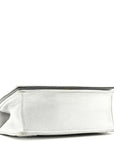 Metallic Grained Calfskin D1ORama Wallet on Chain Pouch Silver
