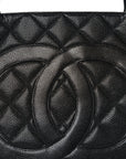 Caviar Quilted Medallion Tote Black