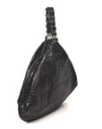 Snakeskin Rock and Chain Hobo Black