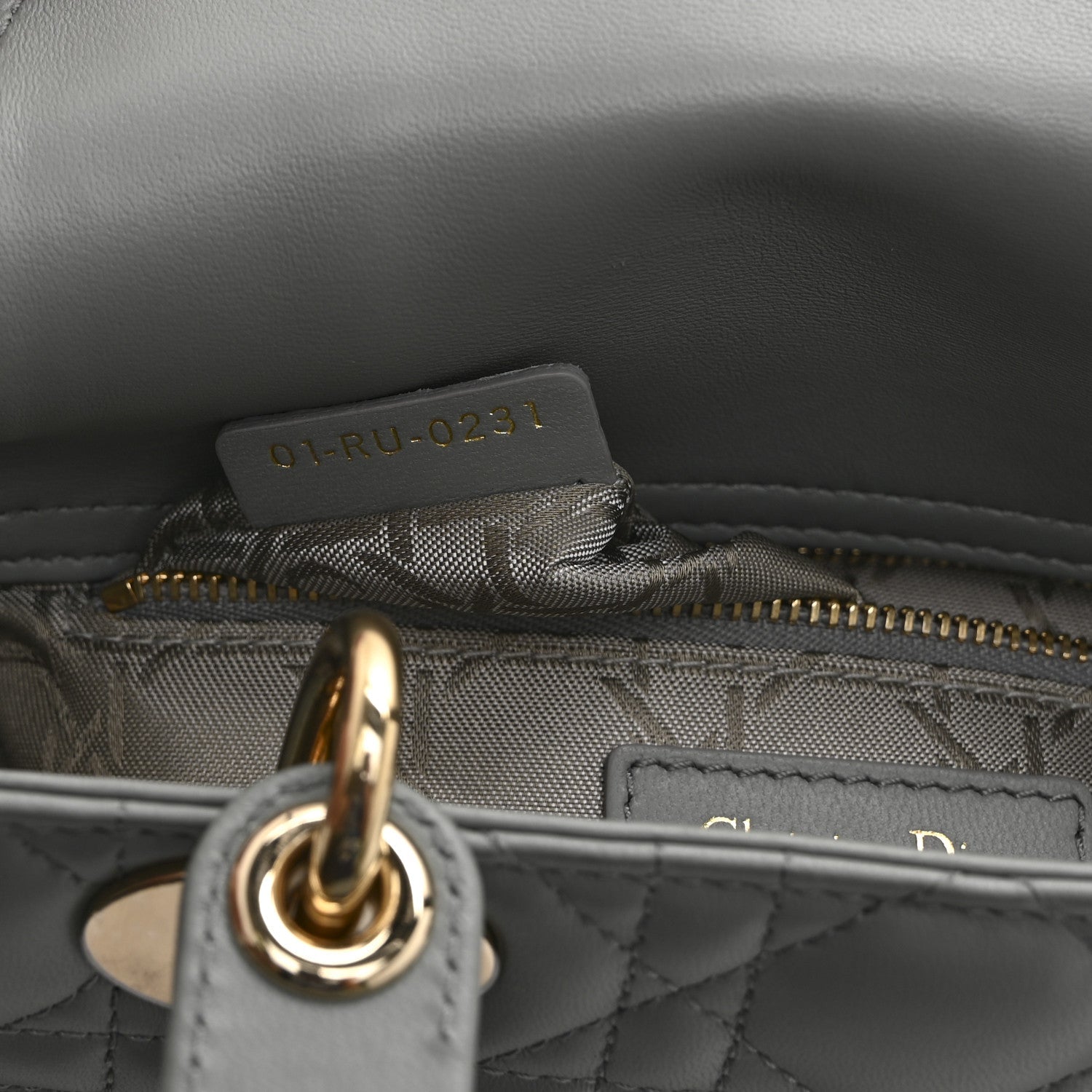 Lambskin Cannage Small My ABCD1OR Lady D1OR Grey