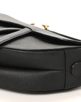 Grained Calfskin Saddle Bag Black