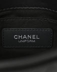 Calfskin Quilted CC Uniform Flap Belt Bag Black