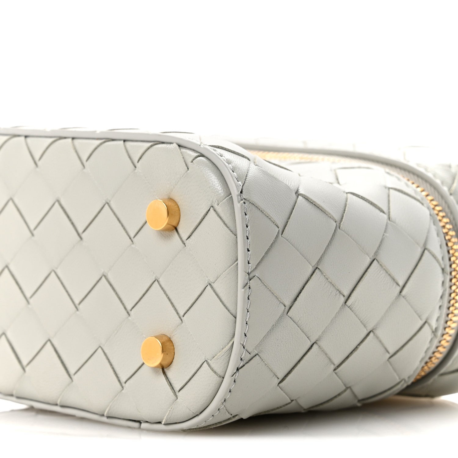 Nappa Intrecciato Small Vanity Case On Strap Agate Grey