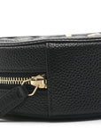 Caviar Quilted Round Filigree Crossbody Black