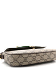 GG Supreme Monogram Textured Dollar Calfskin Web Mini Ophidia Envelope Shoulder Bag Beige Ebony
