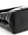 Calfskin Y Quilted Monogram Monochrome Small Loulou Chain Satchel Black
