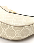 GG Supreme Monogram Textured Dollar Calfskin Web Mini Ophidia GG Handbag Beige Mystic White Oatmeal