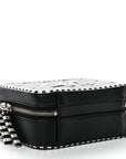 Caviar Quilted Striped Small CC Filigree Vanity Case Black White