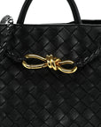 Nappa Intrecciato Small Andiamo Shoulder Bag Black