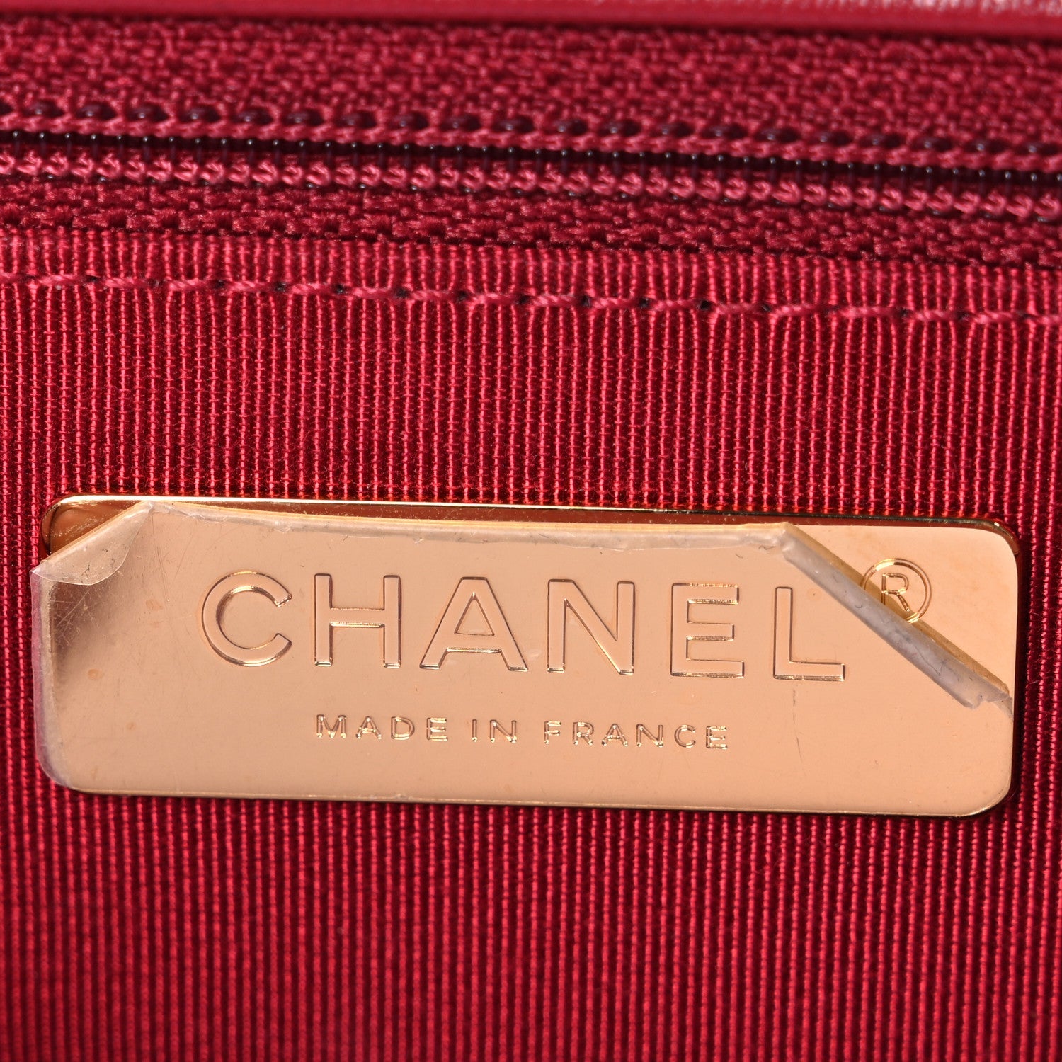 Lambskin Quilted Large CHNL 19 Flap Red