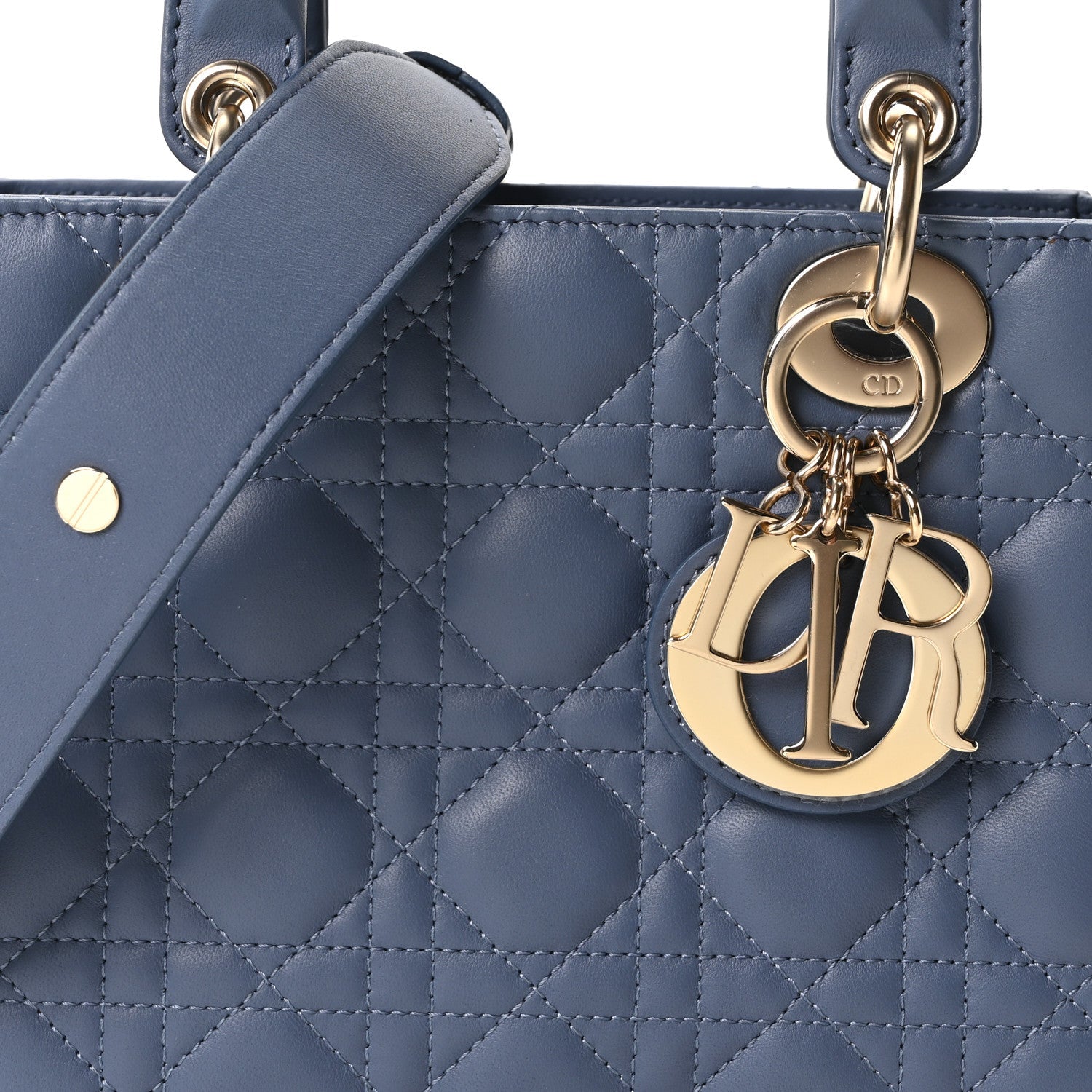 Lambskin Cannage Small My ABCD1OR Lady D1OR Blue