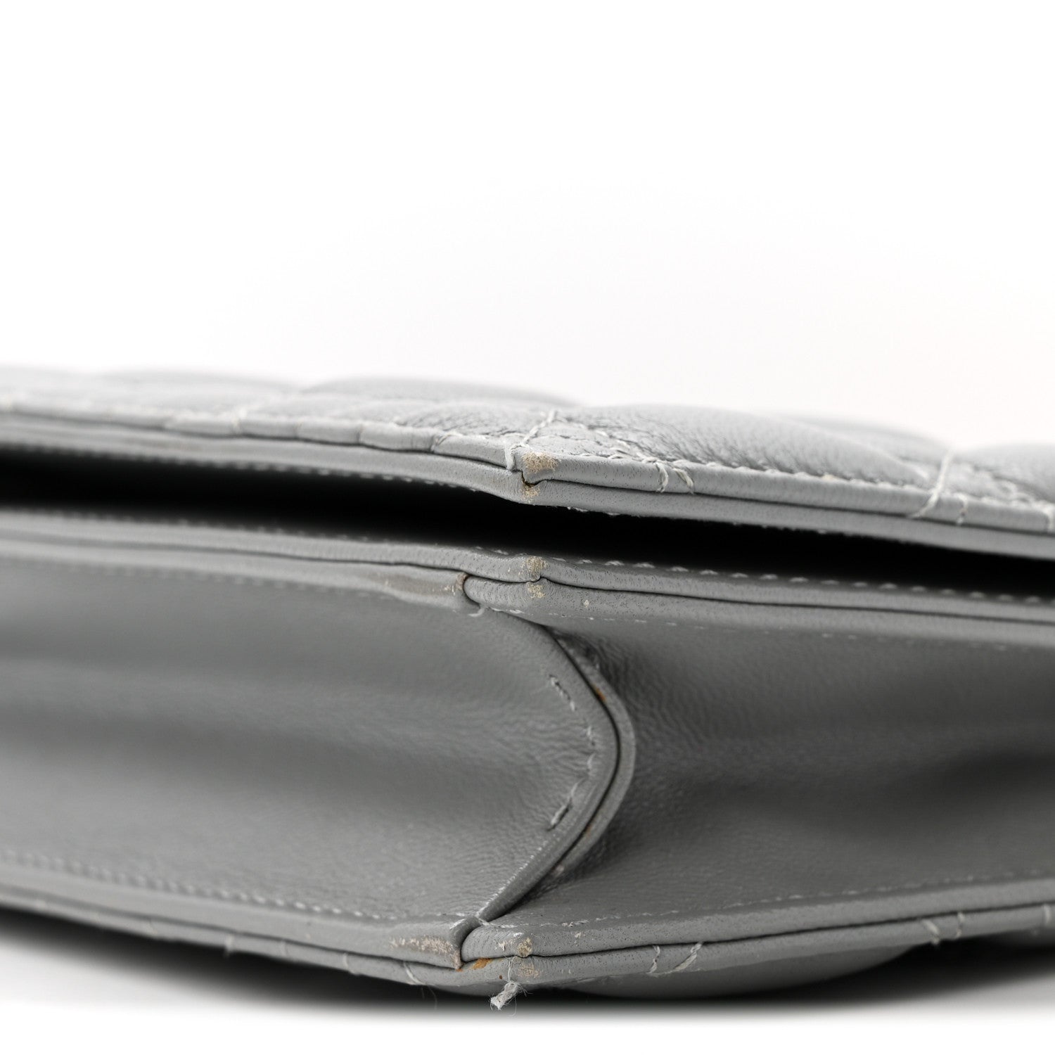 Lambskin Cannage Lady D1OR Convertible Clutch Grey