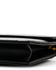 Grain De Poudre Matelasse Chevron Monogram Envelope Chain Wallet Black