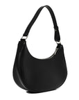 Calfskin Ava Logo Shoulder Bag Black