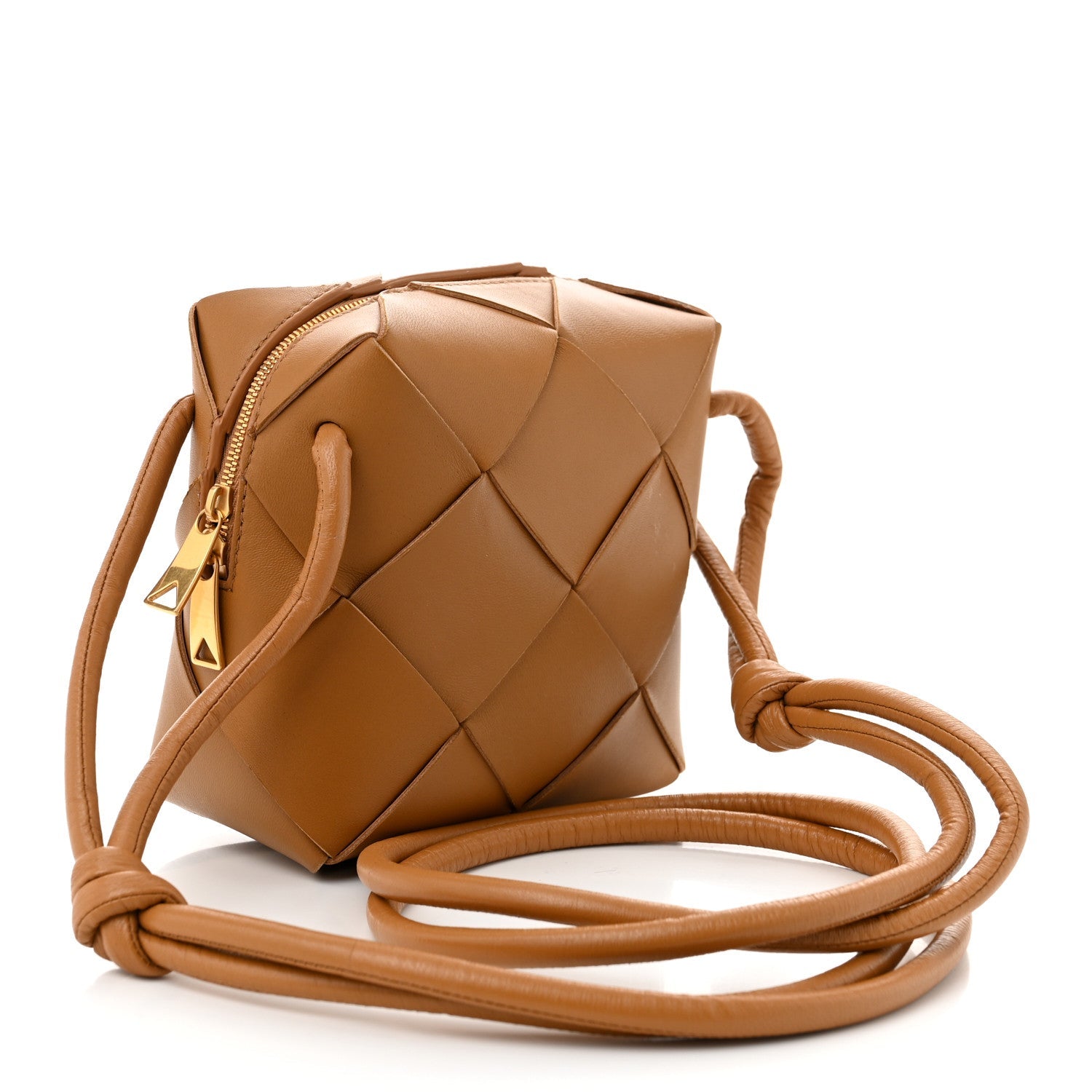 Lambskin Maxi Intrecciato Mini Cassette Camera Bag Acorn