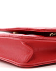 Caviar Quilted Wallet on Chain WOC Red