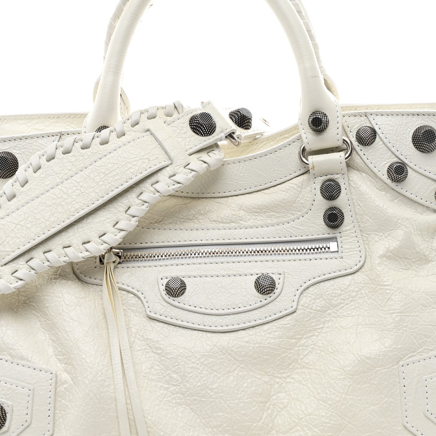 Agneau Arena Neo Cagole City Handbag Optic White