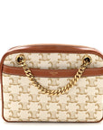 Calfskin Triomphe Canvas Small Patapans White