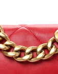 Lambskin Quilted Medium CHNL 19 Flap Red