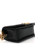 Calfskin Chevron Quilted Medium Boy Flap Black