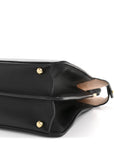 Vitello Seta Shiny Nappa Medium Peekaboo I SEE U Satchel Black Light Rose