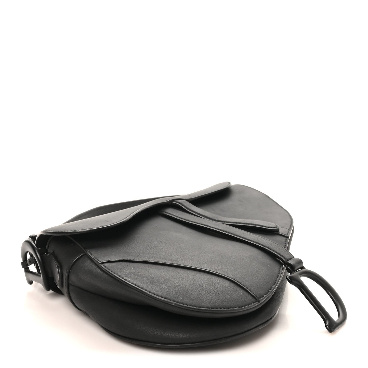 Ultra Matte Calfskin Saddle Bag Black