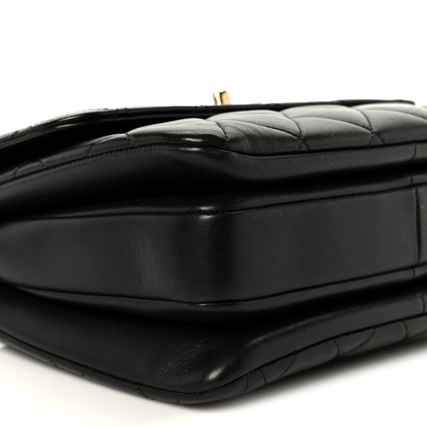 Lambskin Quilted Small Trendy CC Dual Handle Flap Bag Black