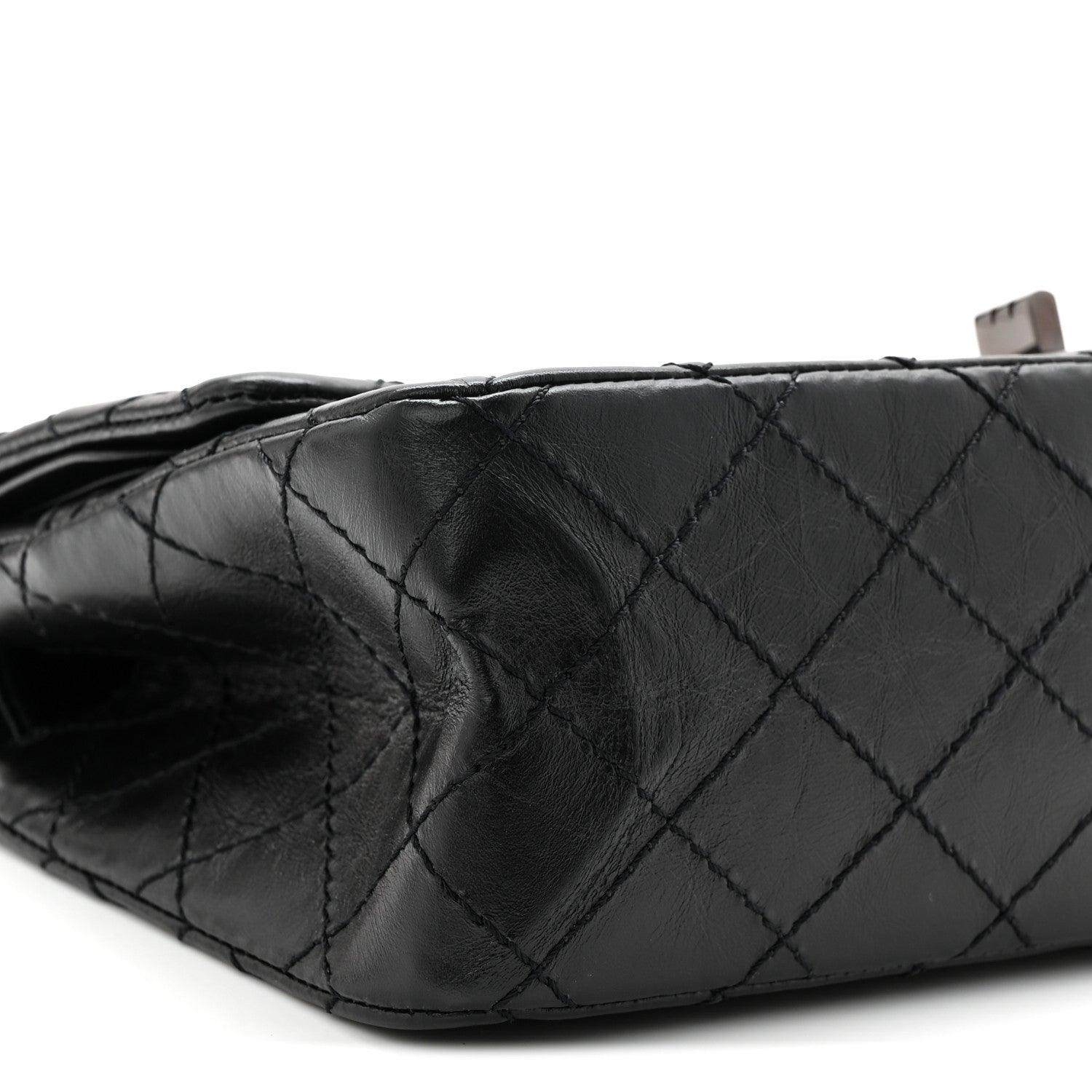 Aged Calfskin Quilted 2.55 Reissue 225 Flap So Black
