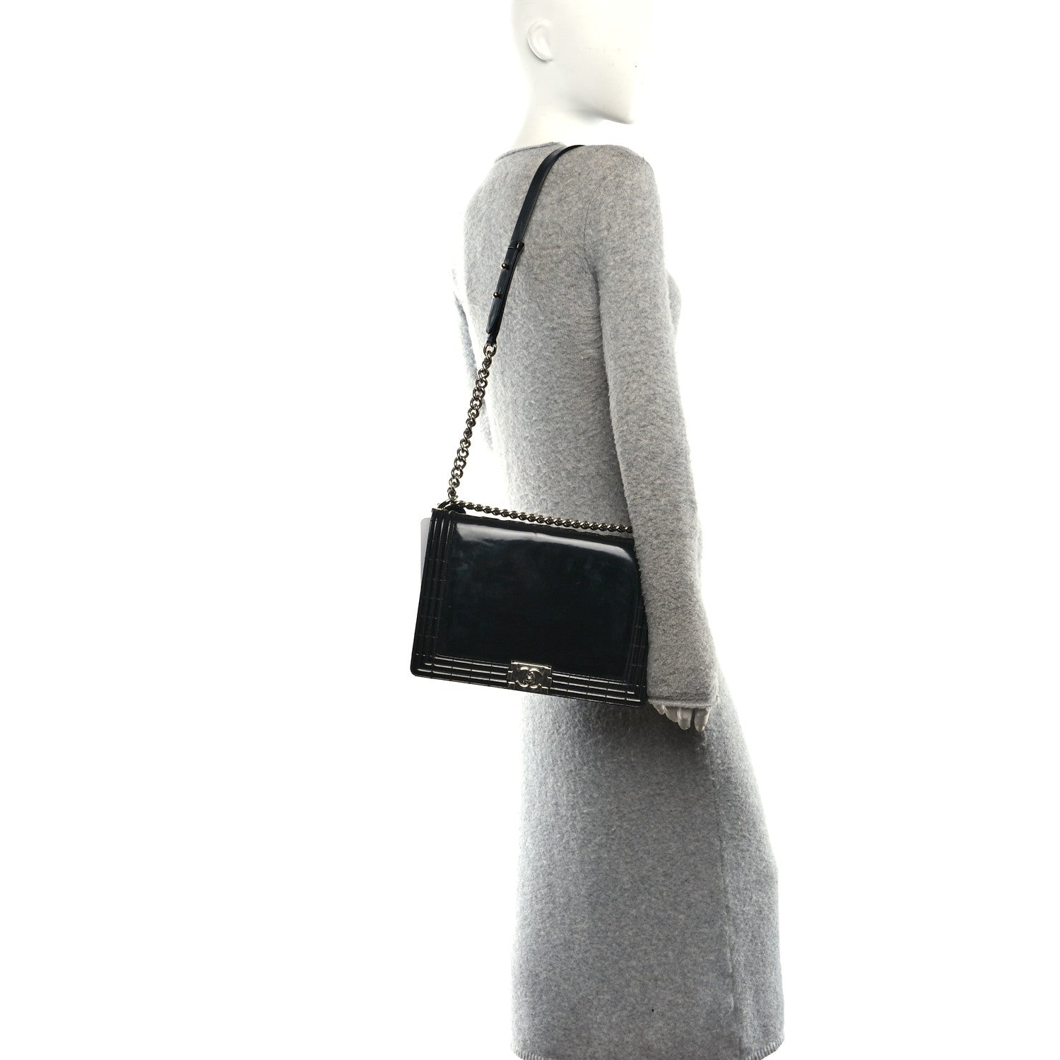Patent Medium Boy Reverso Flap Black