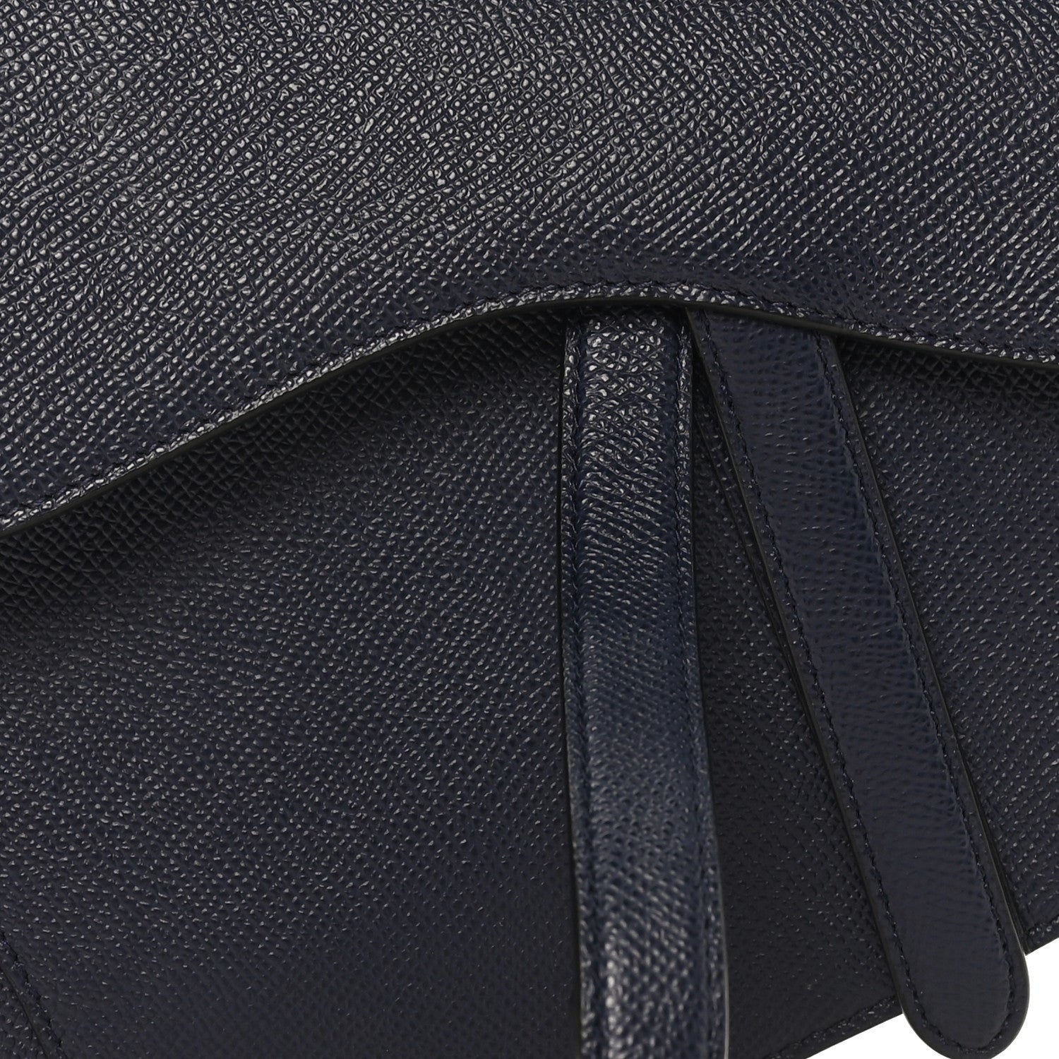 Grained Calfskin Saddle Bag Navy