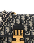 Oblique Small D1ORAddict Flap Bag Navy Blue