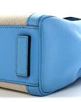 Grained Calfskin Canvas Small La Medusa Chain Top Handle Handbag Rope Blue