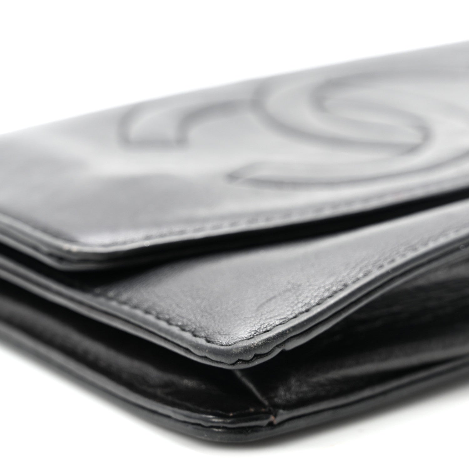 Lambskin Timeless CC Wallet On Chain WOC Black