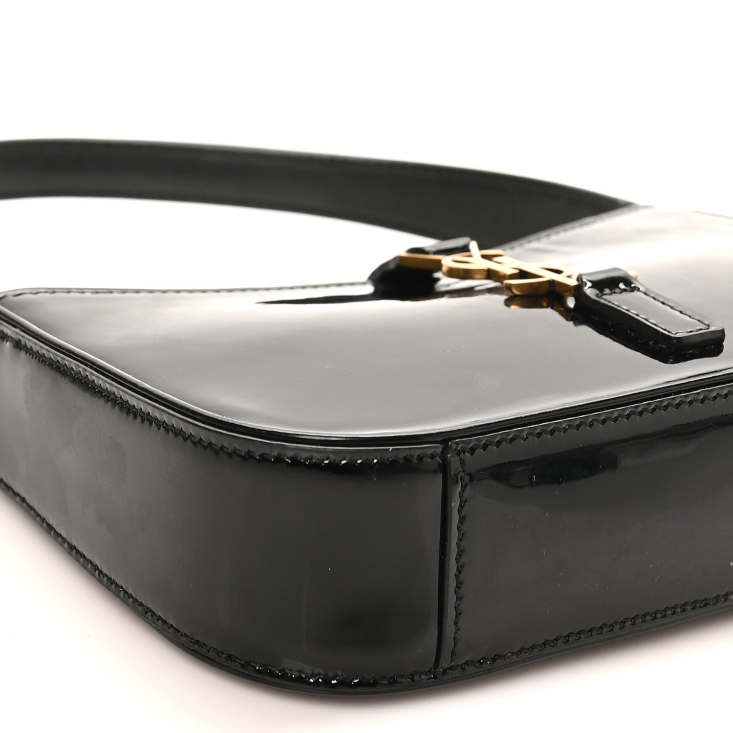 Patent Calfskin Le 5 A 7 Mini Hobo Black