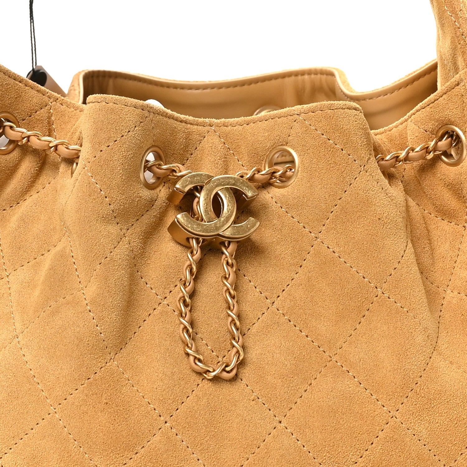 Suede Quilted Small CHNL 25 Handbag Beige