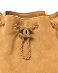 Suede Quilted Small CHNL 25 Handbag Beige