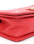 Caviar Quilted Small Boy Flap Red