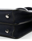Cuoio Romano Vitello Cover Glazed Fabric Bi-Color FF 1974 Mini Peekaboo I SEE U Satchel Blue Dark Brown Tobacco Moro