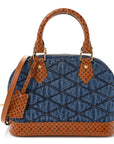 Denim Calfskin Reverse Monogram Malletage Alma BB Blue