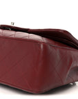 Caviar Quilted Jumbo Double Flap Dark Red