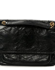 Crinkled Calfskin Matelasse Monogram Baby Niki Chain Satchel Black