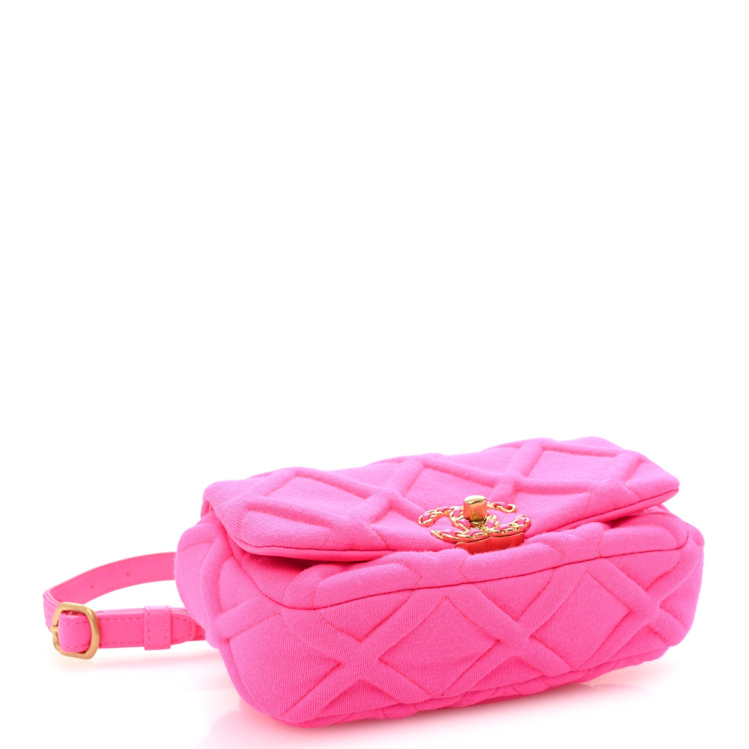 Jersey Quilted CHNL 19 Waist Bag Pink