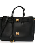 Smooth Calfskin Small Bel Air Carry All Bag Black