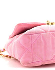 Denim Quilted Medium CHNL 19 Flap Neon Pink