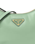 Soft Calfskin Arque Shoulder Bag Acquamarina