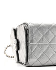 Metallic Caviar Quilted Small CHNL 25 Handbag Anthracite