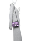 Iridescent Lambskin Quilted Mini Square Flap Dark Purple