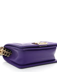 Calfskin Quilted Small Boy Flap Purple