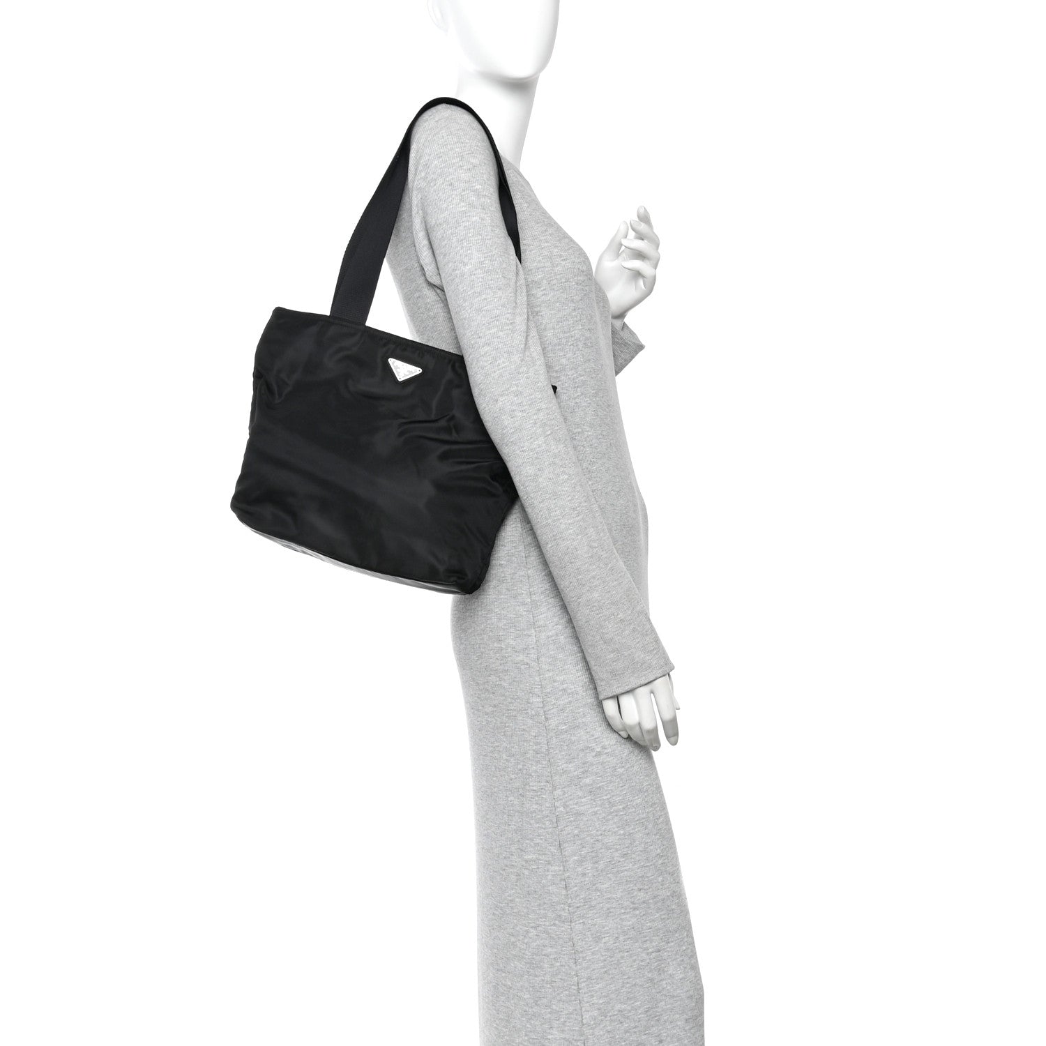 Tessuto Nylon Shopping Tote Black